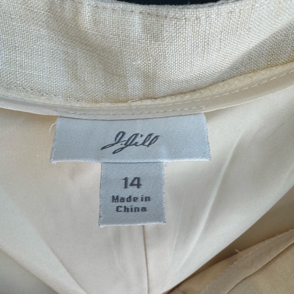 J. Jill Ivory Wide Leg Linen-Blend Pants - Picture 4 of 10